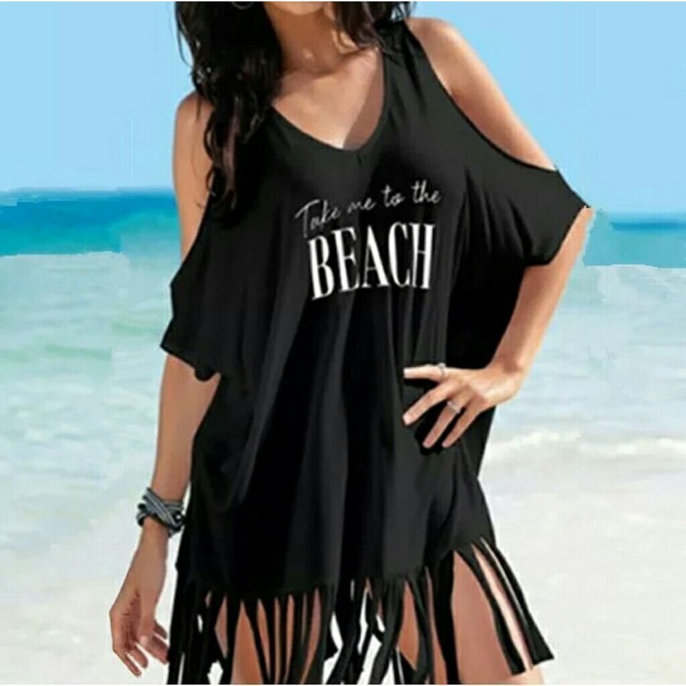Summer Beach Bikini Cover Up Women White Off Shoul 2026